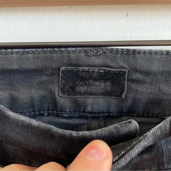 MOTHER HW Looker Ankle Fray Guilty Party Racer Black Skinny Jeans Rae Edge Pant - Picture 9 of 14